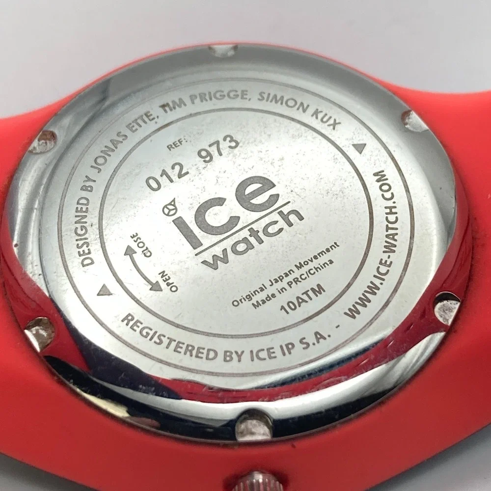 Ice Watch Duo Men's Watch 39mm Gray Neon Orange WR 100M New Battery 9
